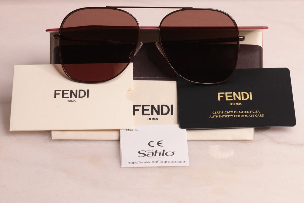 NEW FENDI FF 0378/G/S Brown Gradient Aviator Sunglasses 59mm Case Card